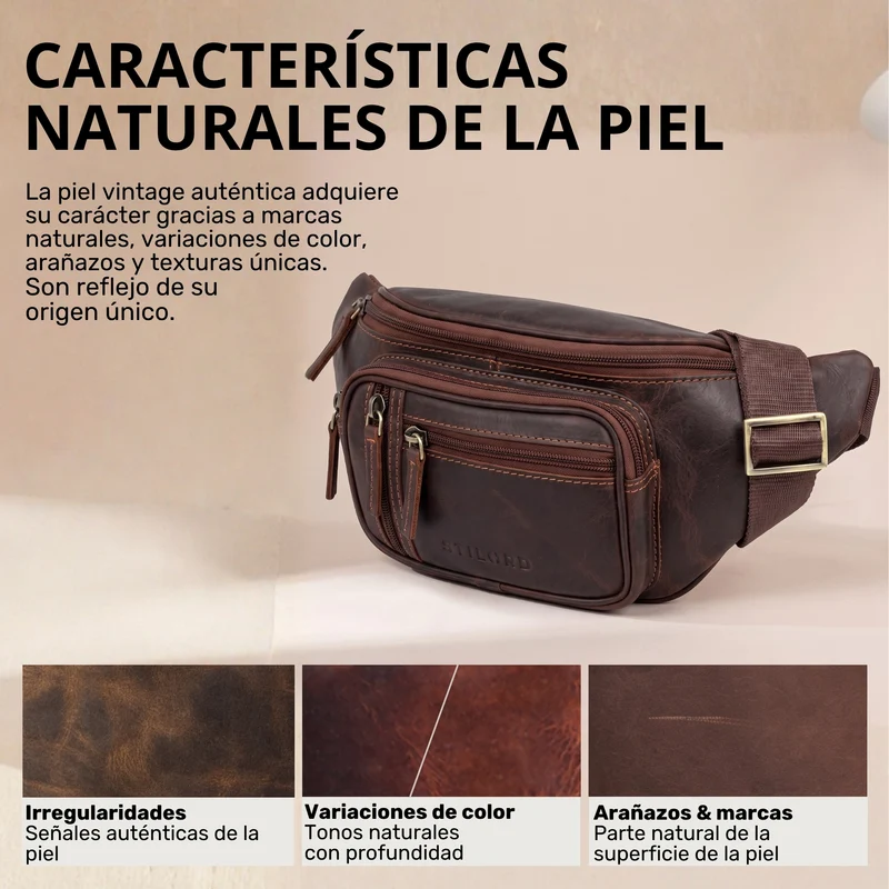 "Greg" Bauchtasche / Gürteltasche Echtes Leder für Damen Herren Groß