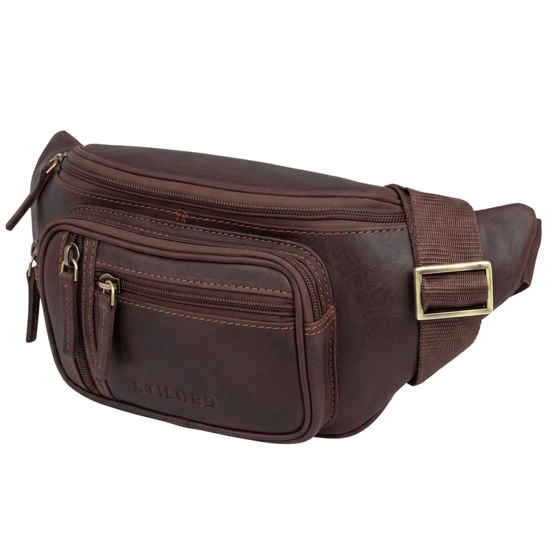 "Greg" Bauchtasche / Gürteltasche Echtes Leder für Damen Herren Groß