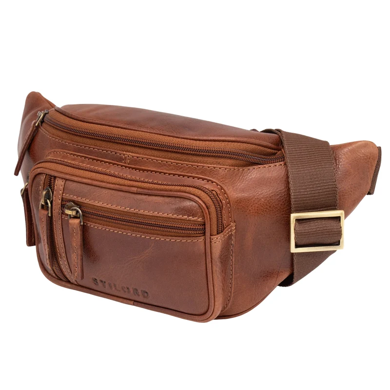 "Greg" Bauchtasche / Gürteltasche Echtes Leder für Damen Herren Groß