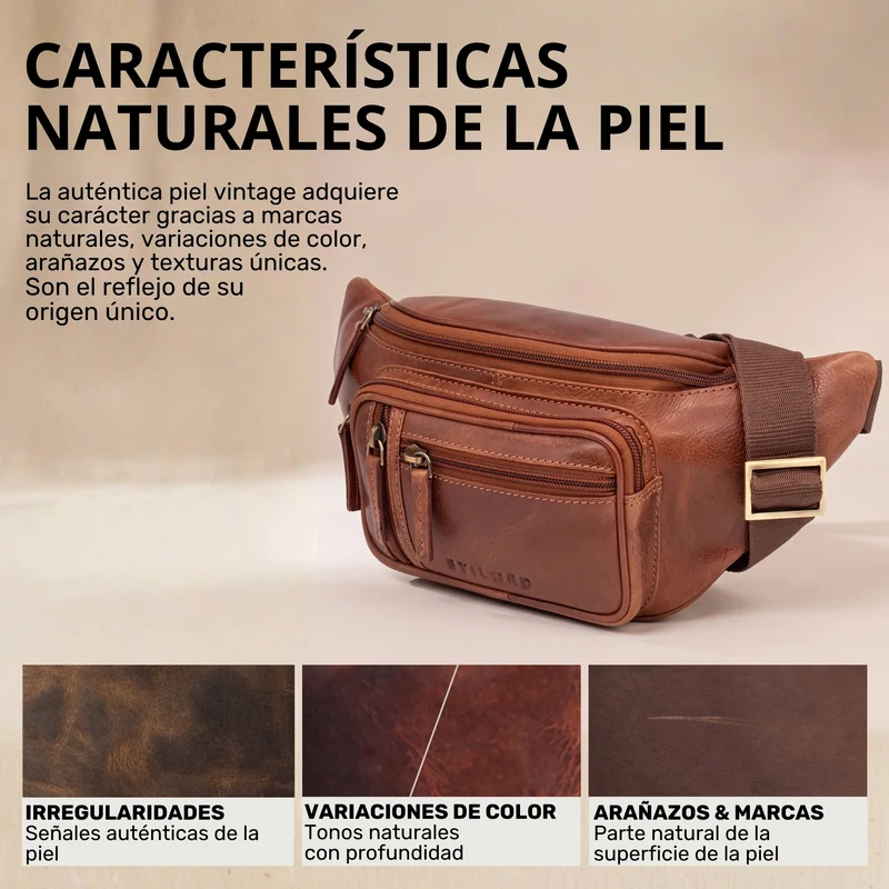 "Greg" Bauchtasche / Gürteltasche Echtes Leder für Damen Herren Groß