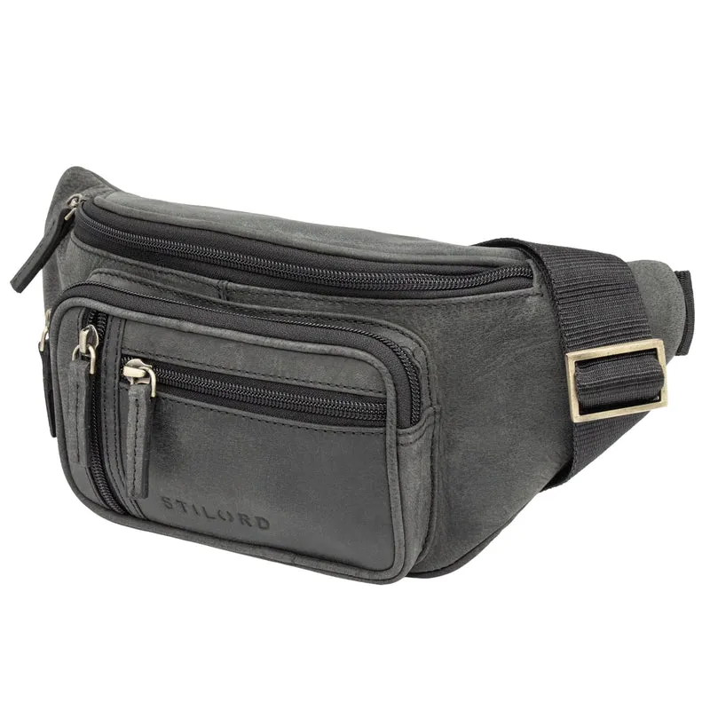 "Greg" Bauchtasche / Gürteltasche Echtes Leder für Damen Herren Groß