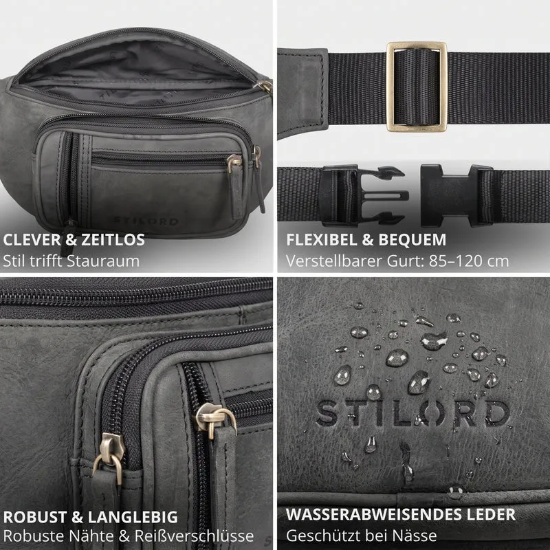 "Greg" Bauchtasche / Gürteltasche Echtes Leder für Damen Herren Groß