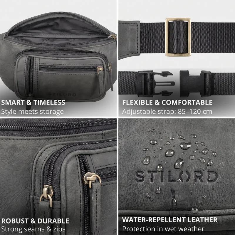 "Greg" Bauchtasche / Gürteltasche Echtes Leder für Damen Herren Groß