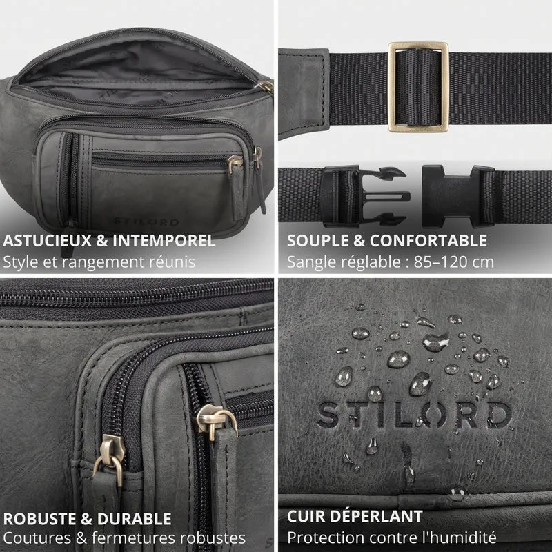 "Greg" Bauchtasche / Gürteltasche Echtes Leder für Damen Herren Groß
