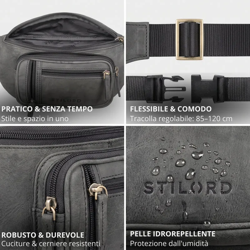 "Greg" Bauchtasche / Gürteltasche Echtes Leder für Damen Herren Groß