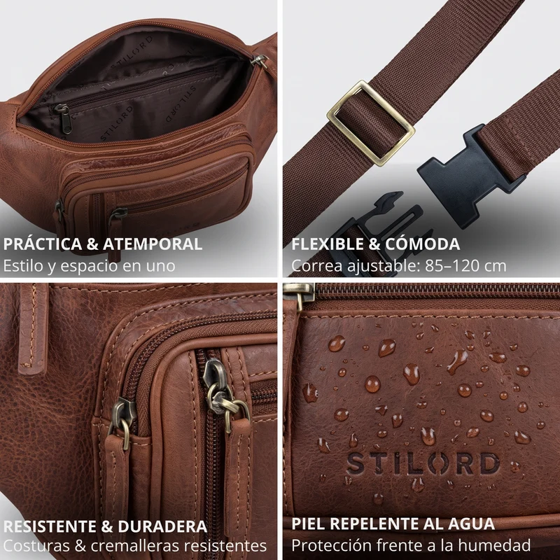 "Greg" Bauchtasche / Gürteltasche Echtes Leder für Damen Herren Groß