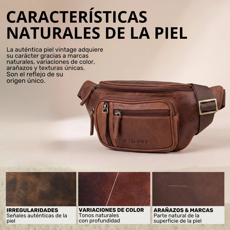 "Greg" Bauchtasche / Gürteltasche Echtes Leder für Damen Herren Groß