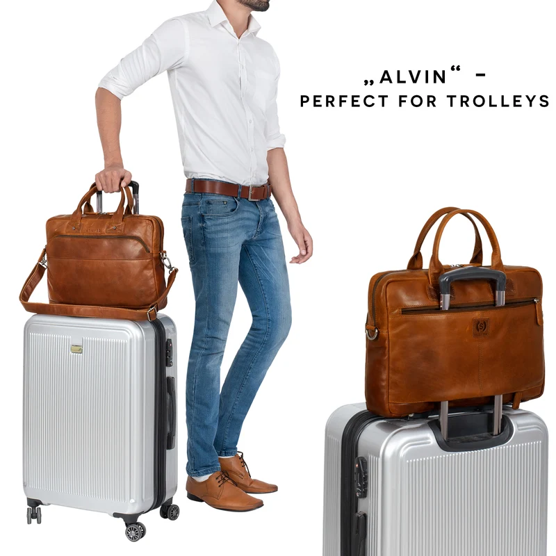 "Alvin" Business Laptoptasche Leder
