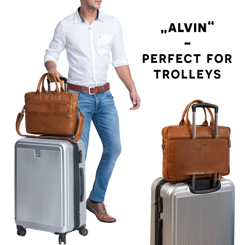 "Alvin" Business Laptoptasche Leder