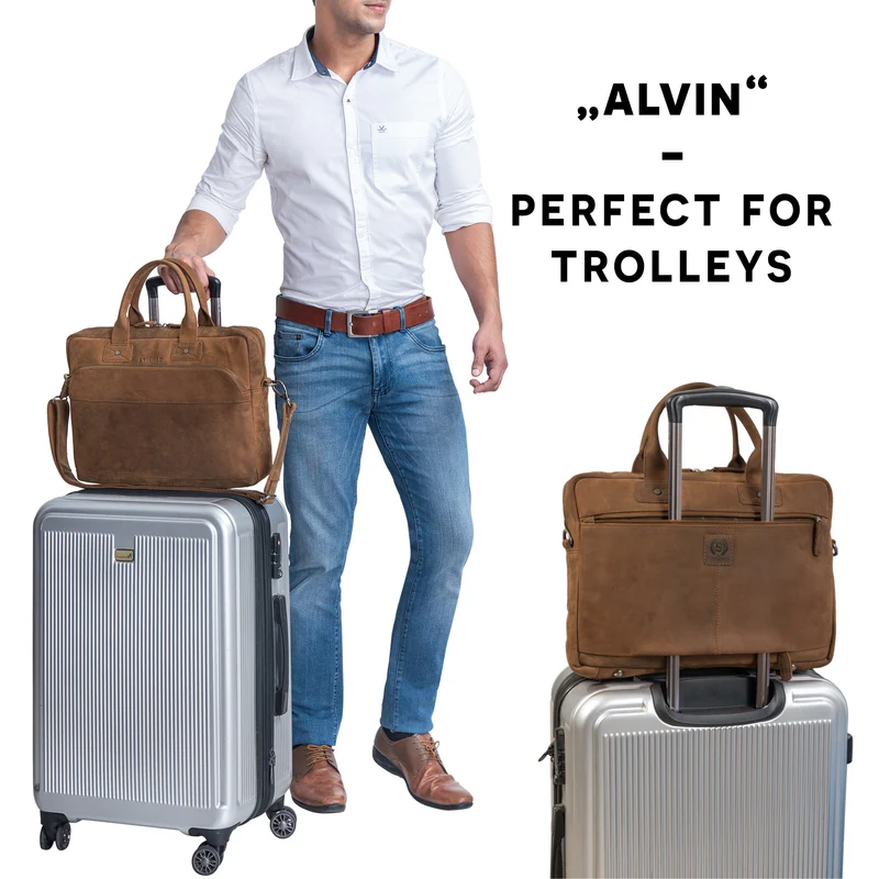 "Alvin" Business Laptoptasche Leder