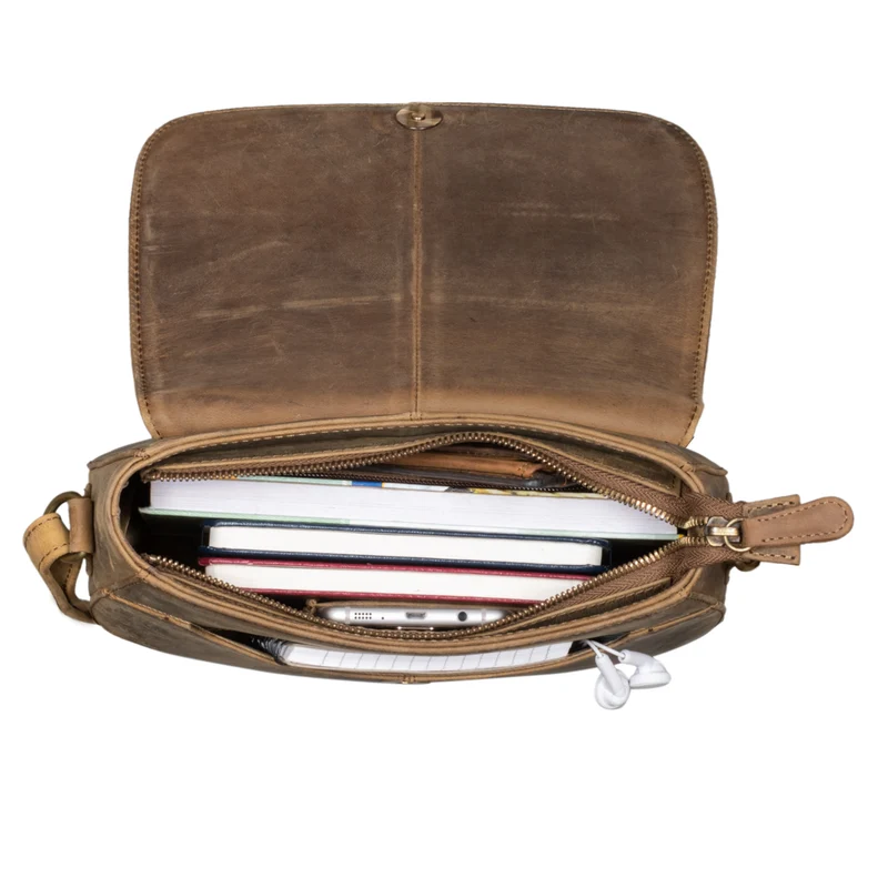 "Savannah" Umhängetasche Damen Leder kleine Echtleder Handtasche