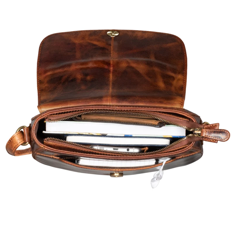 "Savannah" Umhängetasche Damen Leder kleine Echtleder Handtasche