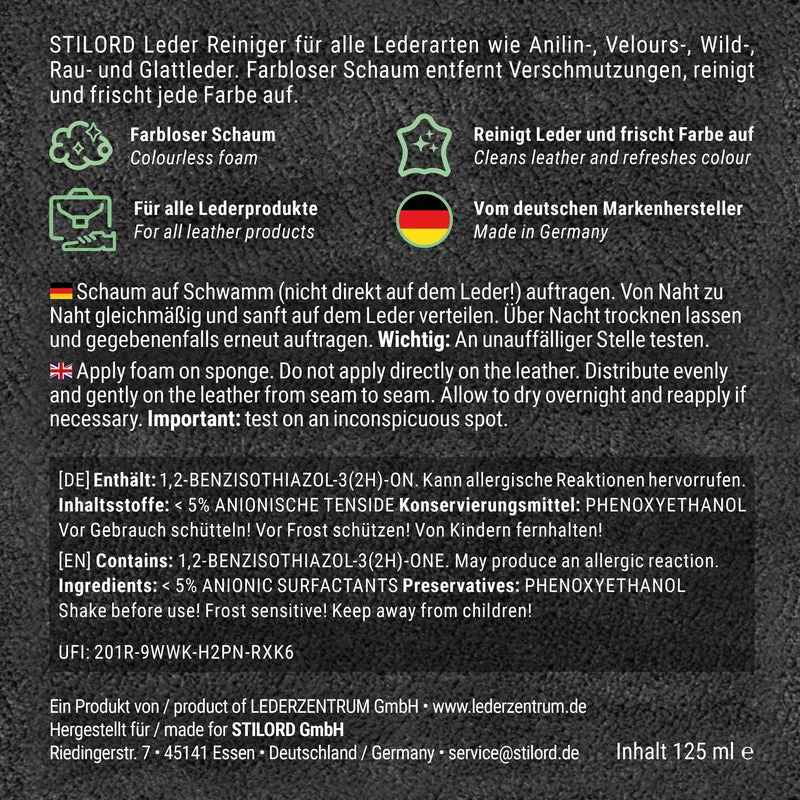 Lederpflege Set für Reinigung und Imprägnierung