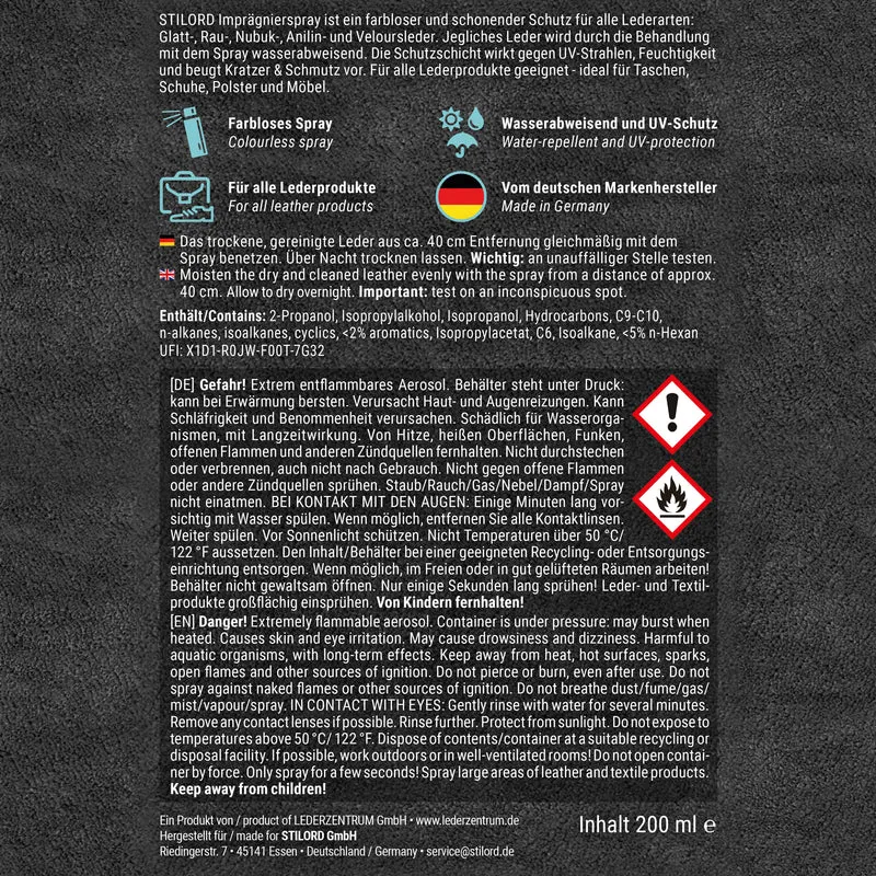Lederpflege Set für Reinigung und Imprägnierung