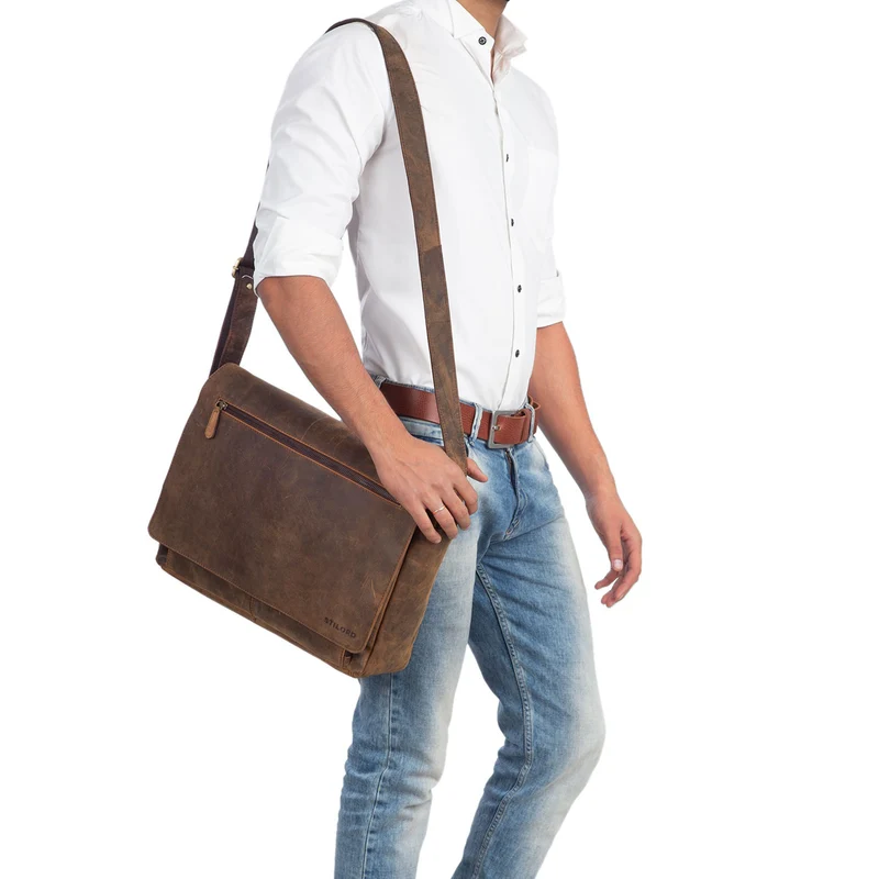 "Jan" 15,6 Zoll Laptoptasche Leder