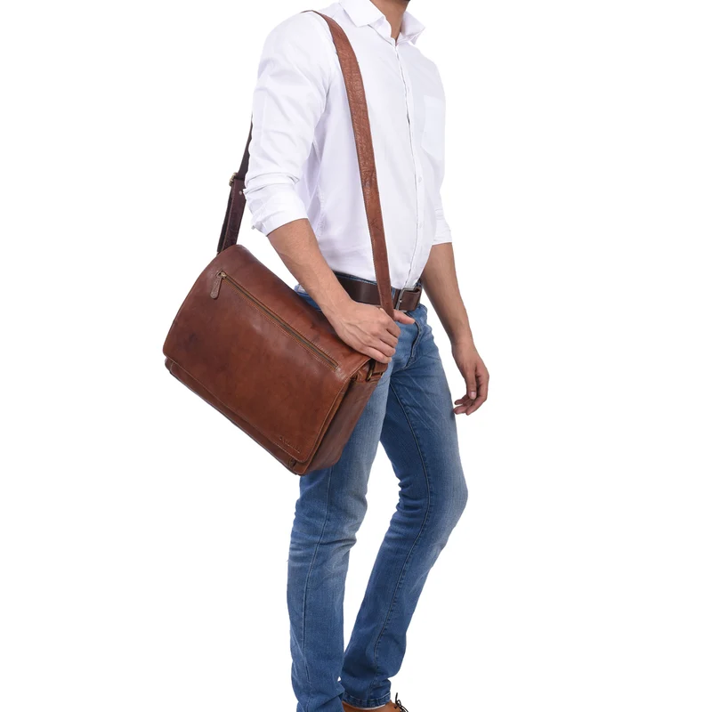 "Jan" 15,6 Zoll Laptoptasche Leder