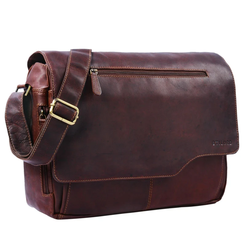 "Marvin" Umhängetasche Leder Groß 15.6 Zoll Laptoptasche