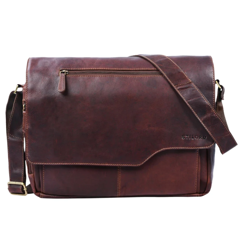 "Marvin" Umhängetasche Leder Groß 15.6 Zoll Laptoptasche