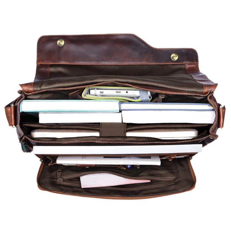 "Marvin" Umhängetasche Leder Groß 15.6 Zoll Laptoptasche