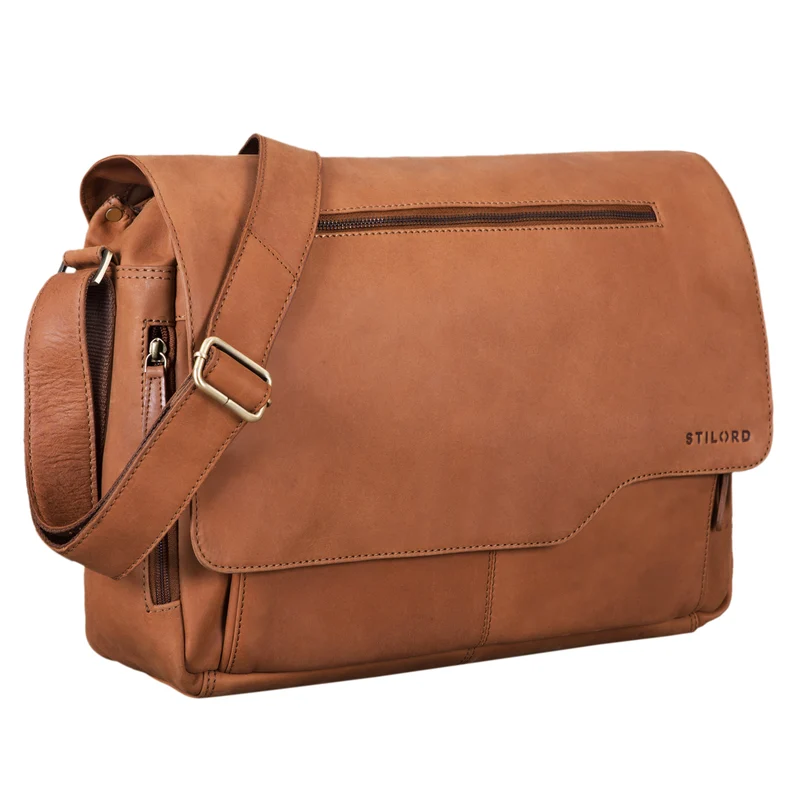 "Marvin" Umhängetasche Leder Groß 15.6 Zoll Laptoptasche