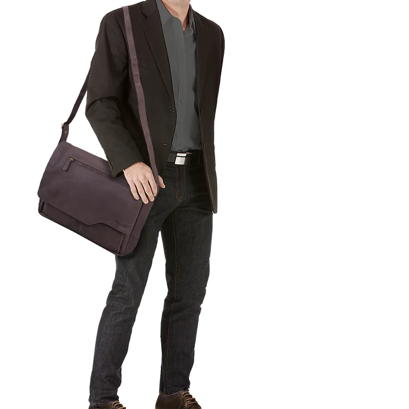 "Marvin" Umhängetasche Leder Groß 15.6 Zoll Laptoptasche