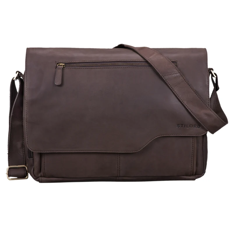 "Marvin" Umhängetasche Leder Groß 15.6 Zoll Laptoptasche