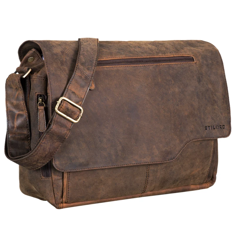 "Marvin" Umhängetasche Leder Groß 15.6 Zoll Laptoptasche