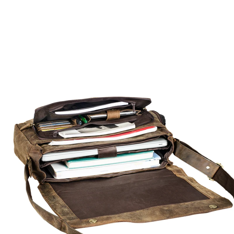 "Marvin" Umhängetasche Leder Groß 15.6 Zoll Laptoptasche