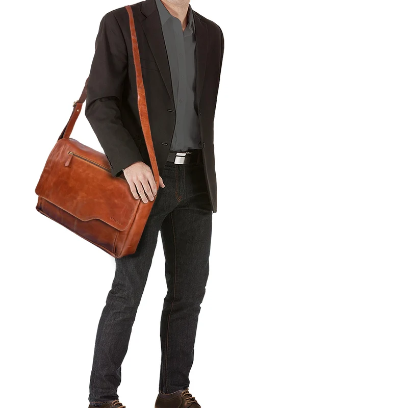 "Marvin" Umhängetasche Leder Groß 15.6 Zoll Laptoptasche