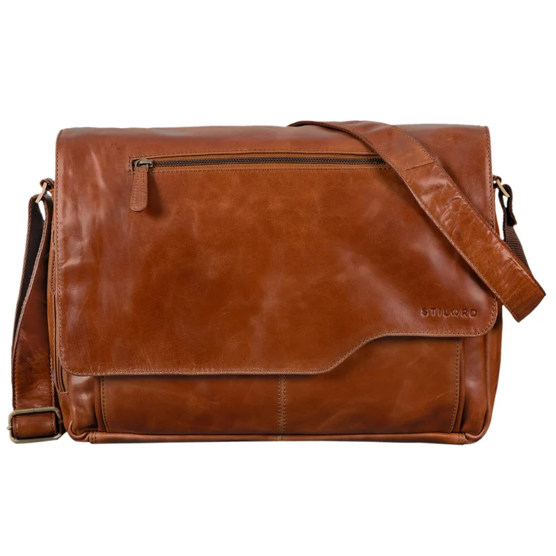"Marvin" Umhängetasche Leder Groß 15.6 Zoll Laptoptasche