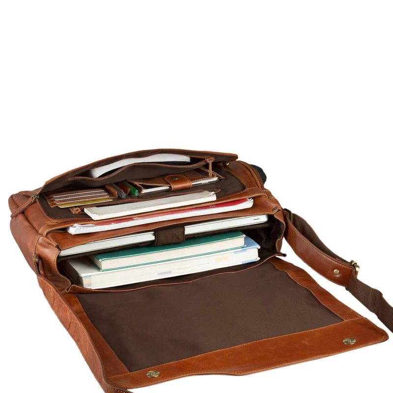 "Marvin" Umhängetasche Leder Groß 15.6 Zoll Laptoptasche