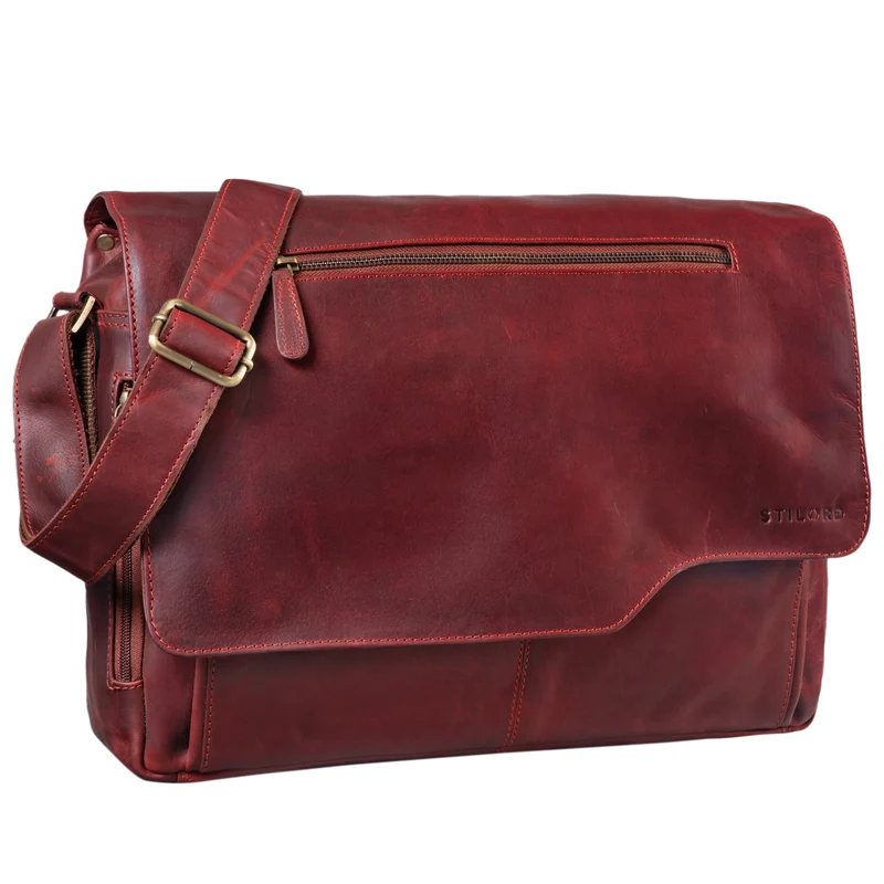 "Marvin" Umhängetasche Leder Groß 15.6 Zoll Laptoptasche