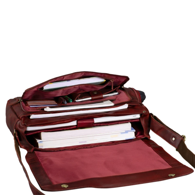 "Marvin" Umhängetasche Leder Groß 15.6 Zoll Laptoptasche