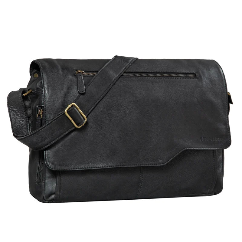 "Marvin" Umhängetasche Leder Groß 15.6 Zoll Laptoptasche