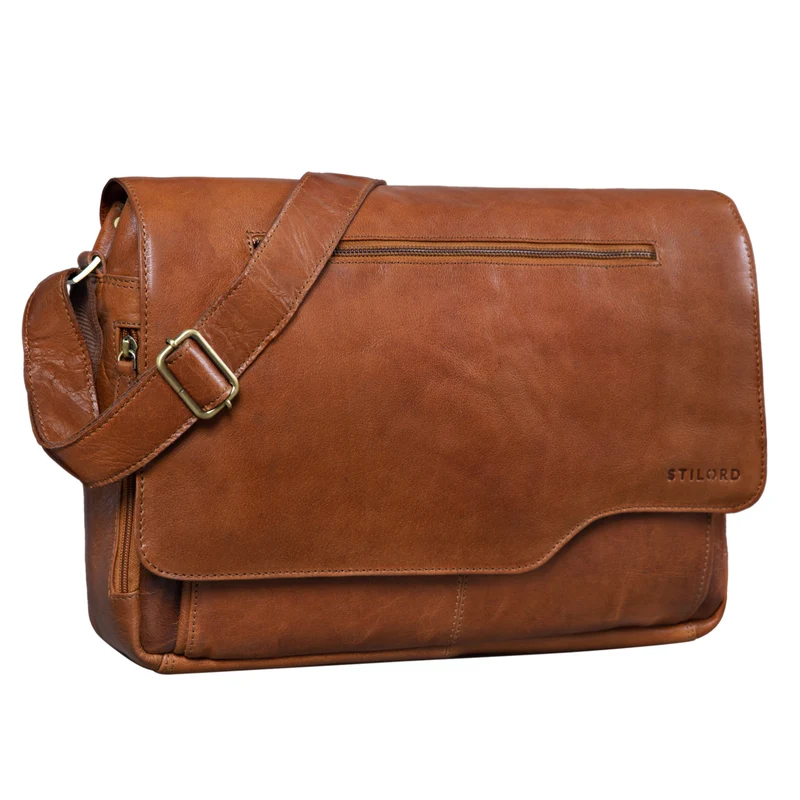 "Marvin" Umhängetasche Leder Groß 15.6 Zoll Laptoptasche
