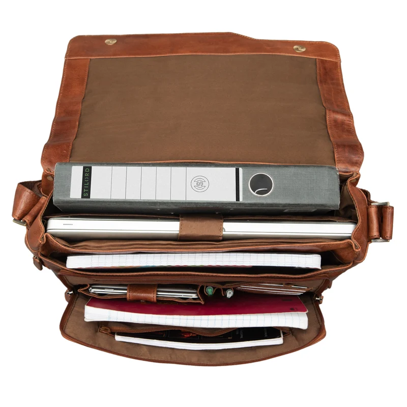 "Marvin" Umhängetasche Leder Groß 15.6 Zoll Laptoptasche