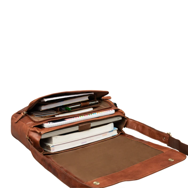"Marvin" Umhängetasche Leder Groß 15.6 Zoll Laptoptasche