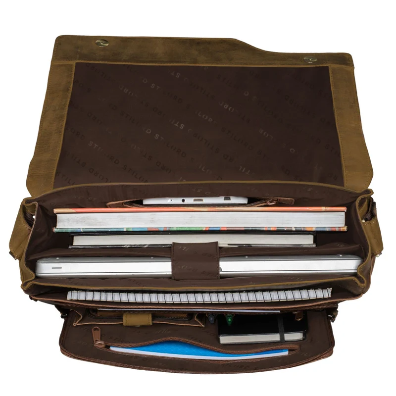 "Marvin" Umhängetasche Leder Groß 15.6 Zoll Laptoptasche