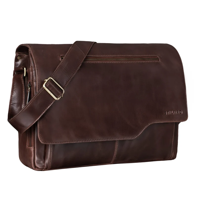 "Marvin" Umhängetasche Leder Groß 15.6 Zoll Laptoptasche