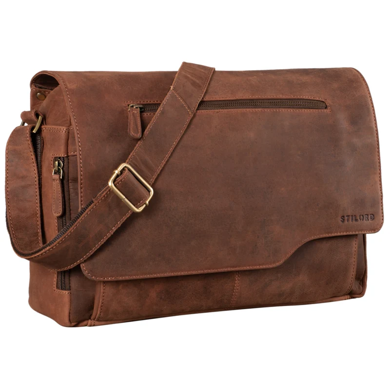 "Marvin" Umhängetasche Leder Groß 15.6 Zoll Laptoptasche