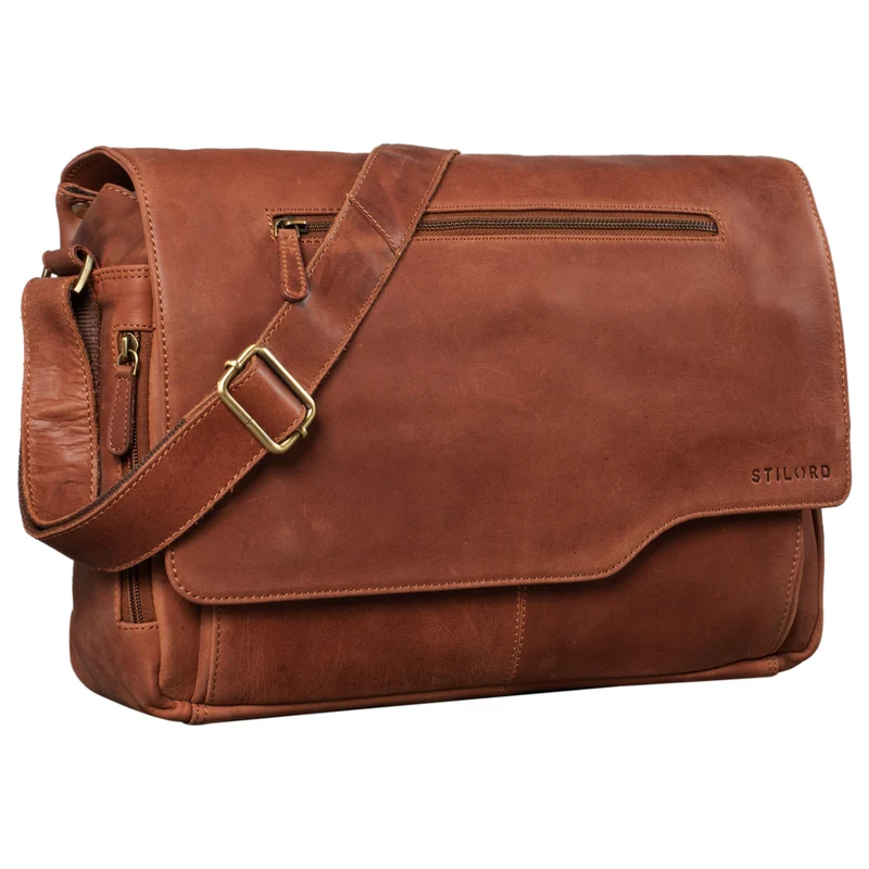 "Marvin" Umhängetasche Leder Groß 15.6 Zoll Laptoptasche