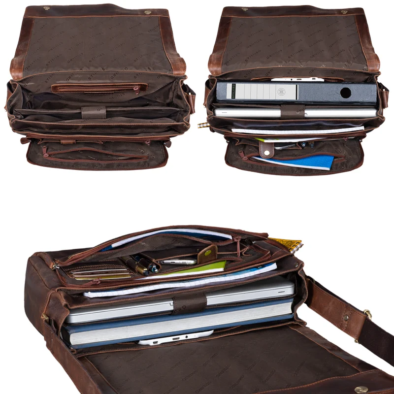 "Marvin" Umhängetasche Leder Groß 15.6 Zoll Laptoptasche