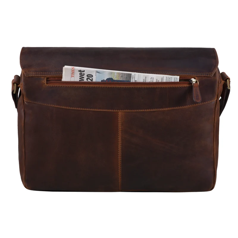 "Marvin" Umhängetasche Leder Groß 15.6 Zoll Laptoptasche
