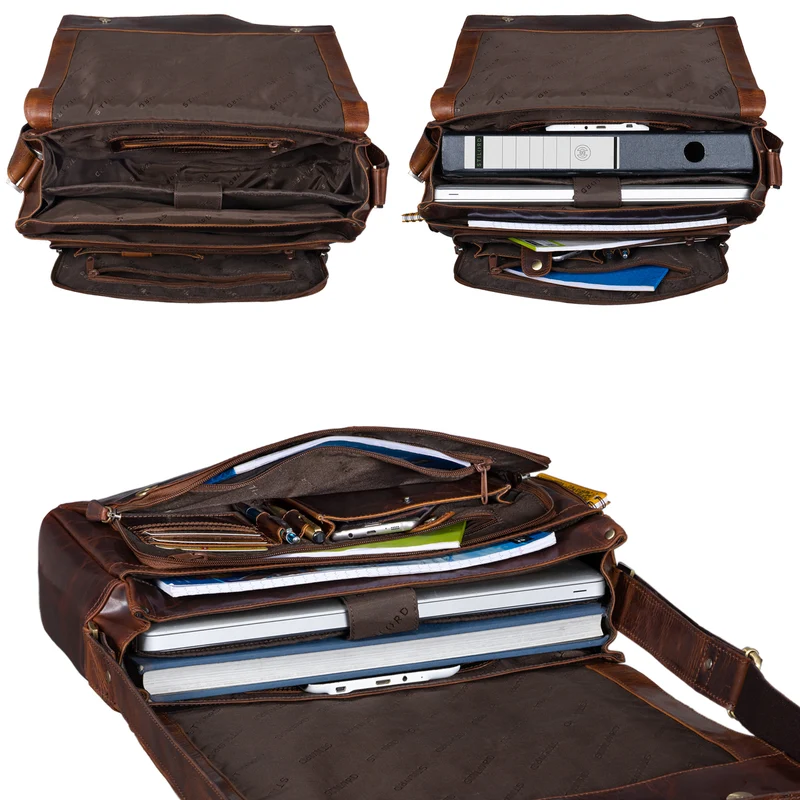 "Marvin" Umhängetasche Leder Groß 15.6 Zoll Laptoptasche