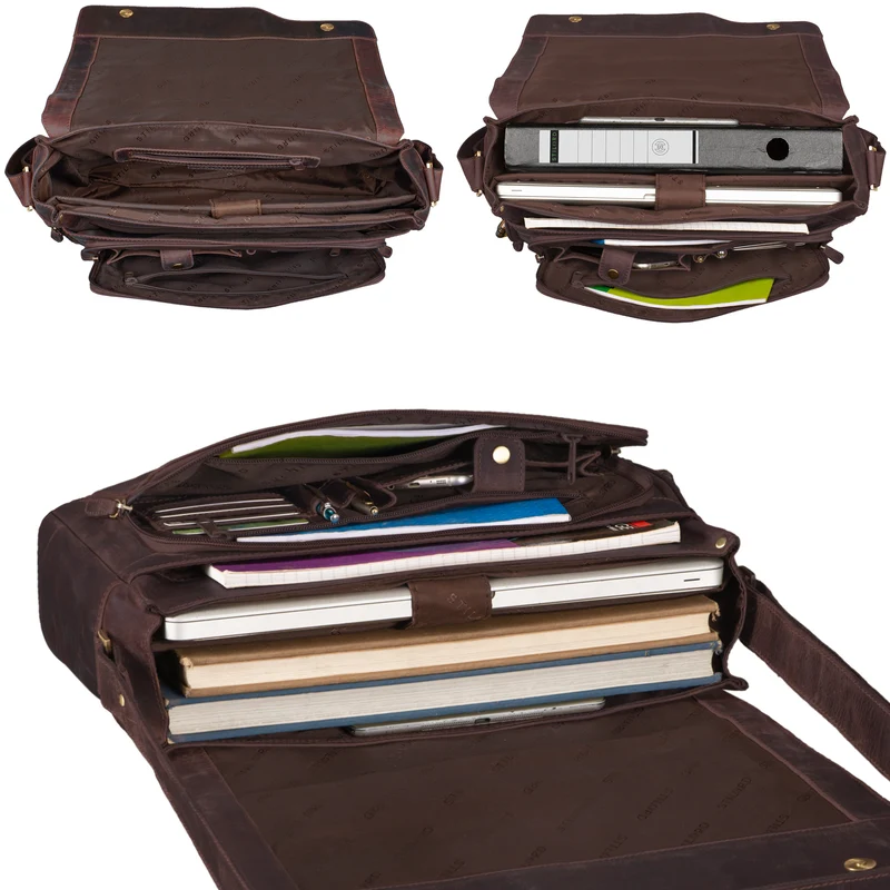 "Marvin" Umhängetasche Leder Groß 15.6 Zoll Laptoptasche