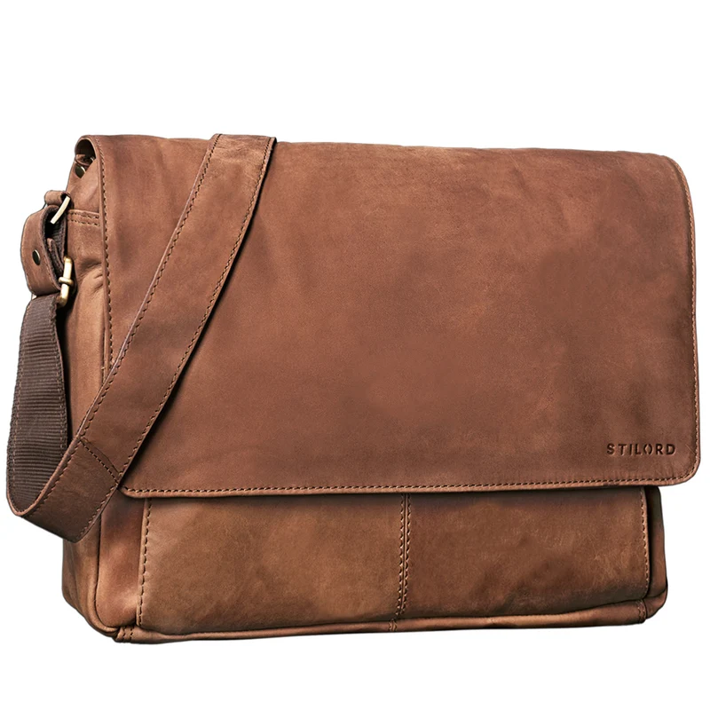 B-WARE "Lonzo" Vintage Umhängetasche echtes Büffel-Leder