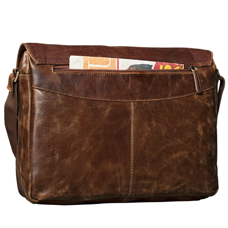 B-WARE "Lonzo" Vintage Umhängetasche echtes Büffel-Leder