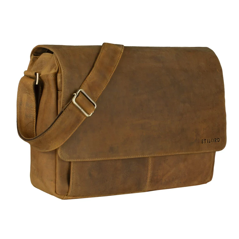 B-WARE "Lonzo" Vintage Umhängetasche echtes Büffel-Leder