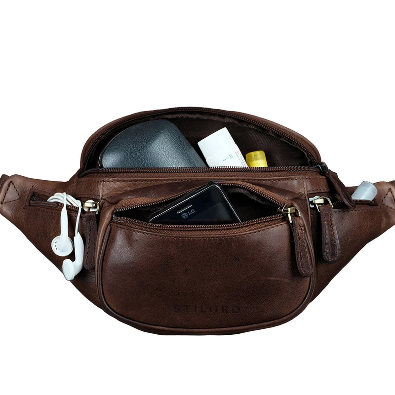 "Eliah" Vintage Gürteltasche Leder für Damen und Herren