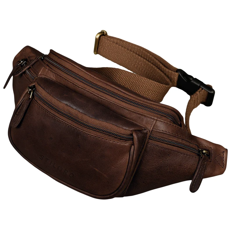 "Eliah" Vintage Gürteltasche Leder für Damen und Herren